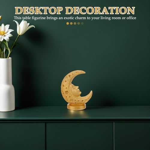 Cabilock Moon Resin Statue Eid Mubarak Table Decoration for Living Room - Image 4