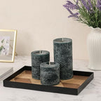 3x6 Inch Dark Green Pillar Candles Set of 3 - Hand-Poured Unscented Candles, Long Clean Burning, Dusty Sage Candle, Smokeless Dripless Candle for Dinner Table, Wedding, Home, Rustic Decor - Image 2