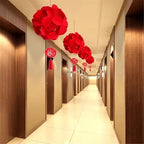Traditional Red Double Happiness Lantern Wedding Decoration Set for Marriage Room Decor ﻿(4pc,Silver 26cm) - Image 2
