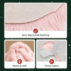 iMucci 30inch Christmas Tree Skirt Wool Fur Pink Tree Skirt Small Tree Skirts Pink Trees Skirt Holiday Party Decoration - Image 5