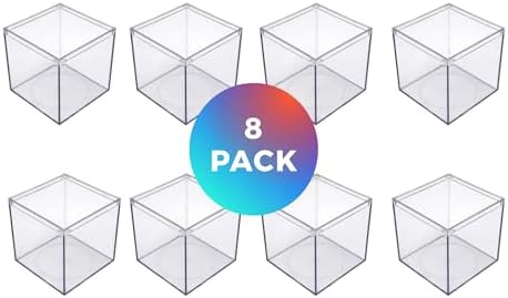 8-Pk Clear Acrylic Boxes with Lids, 4x4x4in, Candy, Party Favors & Gifts - Image 2