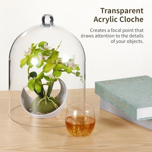Transparent Acrylic Cloche, 10×13" Thick Acrylic Dome, Large Display Cover, Dust-Proof Centerpiece Display Dome, Decorative Showcase Cover for Plants, Candles, Cakes - Image 3