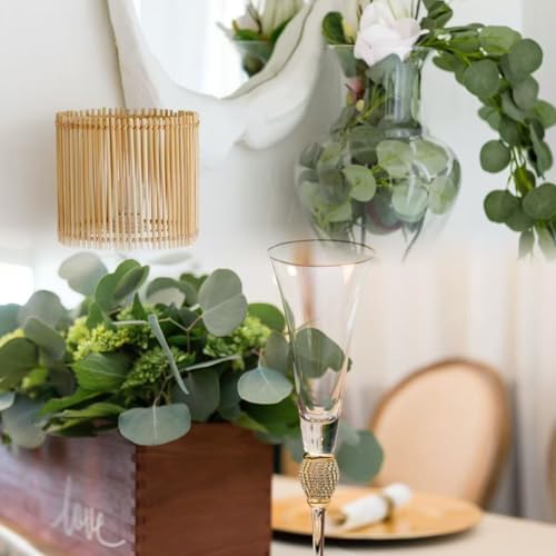 Sggvecsy 8 Pack Artificial Eucalyptus Garland Greenery Leaves Handmade 3D Silk Vines Silver Dollar Leaves Faux Leaf Plants for Wedding Wall Table Party Home Fireplace Bedroom Decor - Image 6