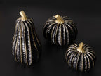 Pumpkin Fall Decor Indoor, 3Pcs Resin Black & Gold Pumpkin for Decorating - Image 6
