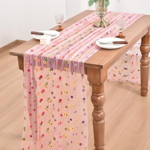 10 Pack Flower Table Runner Floral Daisy Fall Wedding Birthday Party Decor - Image 5