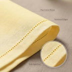 Urban Villa Hemstitch Cloth Dinner Napkins Cotton 20”x20” (Set of 12)-Yellow - Image 5
