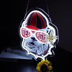 Funny Gaming Bulldog LED Neon Sign，Football Team Light Up Sign for College Room Wall Decor, Sports Fans Gifts for Men Boyfriend Alumni, Game Day Tailgate Bar Neon Lamp, Hanging Night Light - Image 3