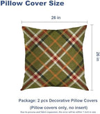 Batmerry Apple Green Checkered Throw Pillow Covers, Close Up of The of A Tartan Decorative Pillow Covers Digital Printing Blended for Couch Sofa Bed Invisible Zipper 26X26 in(Set of 2) - Image 5