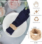 Woven Napkin Rings Set of 48, Mgrlfbl Farmhouse Burlap Napkin Ring - Image 3