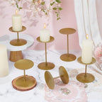 12Pcs Gold Pillar Candle Holders, Metal Pillar Candle Stand - Image 5
