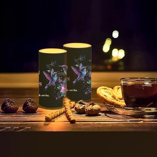 Mothers Day Gifts Flameless Candles with Remote Hummingbirds Floral Note LED Candles Battery Operated Electric Candles Flickering Warm Light for Home Bedroom Living Room Decorations - Image 7