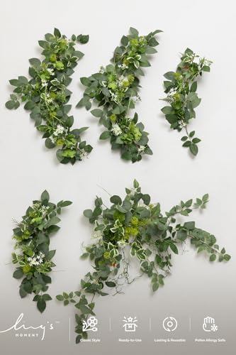 Ling's moment Green Artificial Flower Garland Wedding Arch 6 FT - Image 5