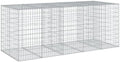 vidaXL Gabion Basket with Cover 98.4"x39.4"x39.4" Galvanized Iron by vidaXL