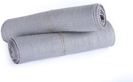 MDS® Pack of 5 Natural Burlap Table Runner, 12 x 72 Inch, Jute Rustic Farmhouse Boho Table Decor for Wedding Reception, Dining Table, Bridal Shower, Baby Shower & Party Decorations - Silver Grey - Image 5