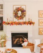 Lvydec 6 Pack Fall Maple Garland - 5.9ft/Strand Artificial Fall Foliage Garland Realistic Maple Leaves Autumn Decor for Home Wedding Halloween Thanksgiving Party - Image 2