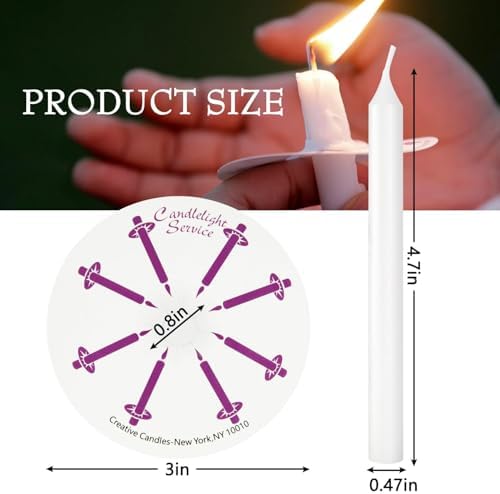 200 White Church Candles with Drip Protectors for Devotional Candlelight Vigil Service, Box of 200 Candles, Unscented White 5" H X 1/2" D, No Smoke - Image 3