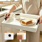 SXNOWS Wood Serving Tray with 2 Sets of Handles,White - Image 4