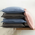 ZWJD Pillow Covers 26x26 Set of 2 Dusty Pink Throw Pillow Covers with Fringe Chic Cotton Decorative Pillows Square Cushion Covers for Sofa Couch Bed Living Room Farmhouse Boho Decor - Image 6