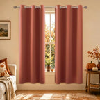 KOUFALL Orange Autumn Curtains 72 Inch Length, Room Darkening Curtains for Living Room 2 Panels Set, Fall Blackout Grommet Window Drapes for Bedroom, Tangerine Orange by KOUFALL