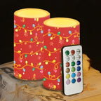 Christmas Decor Flameless Pillar Candles with Remote Timer by WelcometoLuarisgur