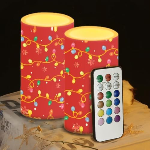 Christmas Decor Flameless Pillar Candles with Remote Timer by WelcometoLuarisgur