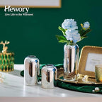 Hewory Silver Glass Bud Vases for Flowers: 12PCS Chrome Small Vases Bulk - Image 3