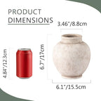 Ceramic Flower Vase, Rustic Farmhouse Decorative Vase Pottery Pampas Grass Vases for Home Decor Table Living Room Entryway Mantel Bookshelf Bedroom Bathroom Kitchen - 6.7" D - Image 2