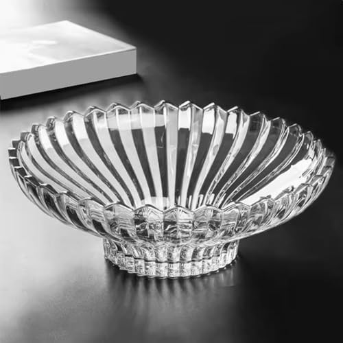 Extra Large Glass Fruit Bowl or Decorative Bowl, Center Bowl，Used for Kitchen Counter or Living Room Central Table Decoration (White) by Rxcvkmw