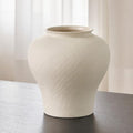 LB2 White Ceramic Large Vase, 13" Tall Zen Style vase, Terra Cotta Pitcher, Distressed Farmhouse Decor, Pottery Decorative Flower for Home Décor by LB2