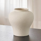 LB2 White Ceramic Large Vase, 13" Tall Zen Style vase, Terra Cotta Pitcher, Distressed Farmhouse Decor, Pottery Decorative Flower for Home Décor by LB2