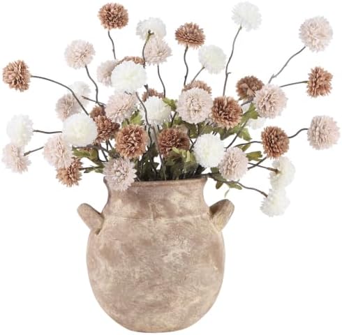 DuHouse 9pcs Artificial Flowers Faux Silk Pompon Mum Chrysanthemum Ball by DuHouse