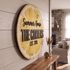Personalized Family Name Sign, Custom Faux Wood Lemon Wall Decor, "Summer House" Rustic Citrus Plaque, Flat MDF Board with Realistic 3D Print (Not Real Wood), Cottage Kitchen Art - Image 4