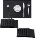 Leetaltree Black Frame Placemats Set of 12 - Heat Resistant Non-Slip Place mats for Dining Table, Washable Durable PVC Vinyl Woven Table Mats（Black Frame, 12） by Leetaltree-ArtatEveryTable