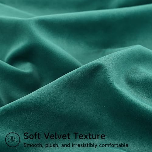 Mecatny Velvet Decorative Throw Pillow Covers 20x20 Set of 4 Green/Red - Image 3