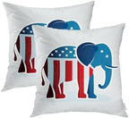 Batmerry USA Flag Throw Pillow Covers, Stripes and Stars Elephant Decorative Pillow Covers Digital Printing Blended for Couch Sofa Bed Invisible Zipper 26X26 in(Set of 2) by Batmerry