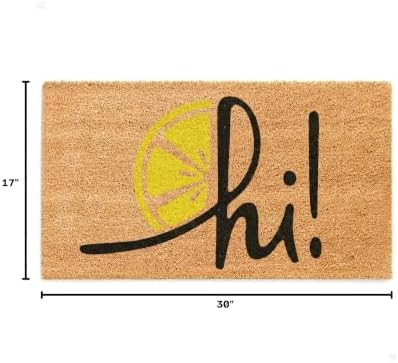 THEODORE MAGNUS Door Mat - Welcome Mat for Front Door with Non-Slip Backing - Durable Spring & Summer Doormat - Perfect for Outside Entrance Matt - Outdoor/Indoor - Zesty hi! - 17" x 30" - Image 3