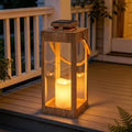 13" Outdoor Lanterns for Patio Waterproof, Solar Lanterns Decorative Porch by BUARO8AGA