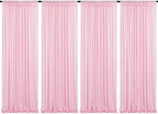Pink Sequin Backdrop Curtains-4 Panels 2FTx8FT Pink Backdrop for Valentines Day, Glitter Party Decorations Background Drapes for Wedding Birthday Anniversary Graduation Photo Booth Decor by SoarDream