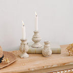 NIKKY HOME Taper Candle Holders Set of 3, Vintage Candle Stand Decorative Resin Candlestick for Wedding Party Mantle Fireplace Dining Room Table Centerpieces Decor - Image 2