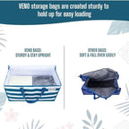 VENO Moving Bags, Wide Open Top, Clear Window, Classic Navy Stripe, 6 Pack - Image 6