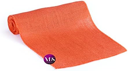 VDS Pack of 25, Burlap Table Runner 100% Natural Jute Rustic Hessian Table Cloth Centrepiece for Wedding Bridal Shower Birthday Event Party Banquet Table Decoration (Size 12X108 Inch)(Orange) - Image 4