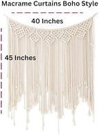 Macrame Wall Hanging Curtain Bohemian Style Room Décor, Special Events Wall Hanging Woven Tapestry Wall Art Boho Curtains with LED Fairy Lights (Tapestry + USB Strip Lights) - Image 3