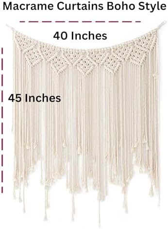 Macrame Wall Hanging Curtain Bohemian Style Room Décor, Special Events Wall Hanging Woven Tapestry Wall Art Boho Curtains with LED Fairy Lights (Tapestry + USB Strip Lights) - Image 3