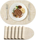 homing Heat Resistant Oval Placemats Set of 6, Beige by homing