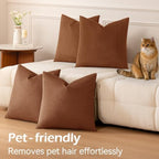 a moment Waterproof Throw Pillow Covers Set of 4,26x26 Inch Outdoor Stain Resistant Pet Friendly Pillowcases Cushion Covers for Patio Sofa and Living Room,Rust - Image 6