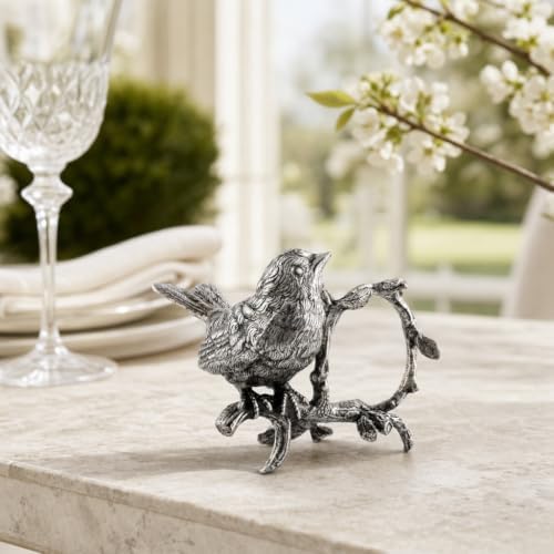 Vagabond House Pewter Song Bird Napkin Ring - Artisan Crafted Table Decor - 3" W x 3" H - Image 4