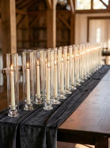 NUPTIO Hurricane Candle Holder Bulk for Wedding - 12.6" H Set of 50 by Nuptio