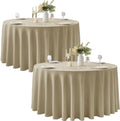Round Tablecloths 120 Inch, 2-Pack Waterproof Slub Textured by HOMEPEAK
