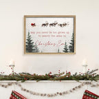 LITIVY Framed Christmas Wall Art 12”x16.5” Farmhouse Wall Decor May You Never Be Too Grown Up To Search The Skies On Christmas Eve Christmas Decorations Home Decor (Brown, 12 * 16.5 in) - Image 2
