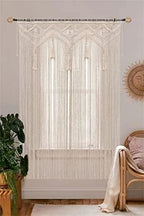 Beaded Curtain, Boho Macrame Curtains for Doorways, 52x72 in - Image 2